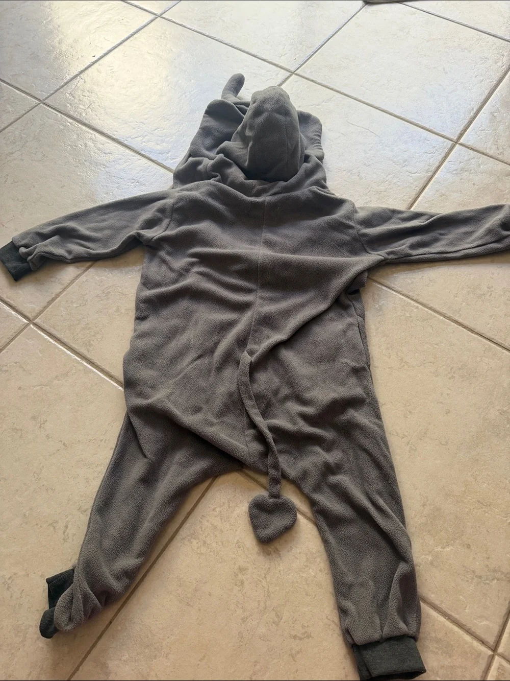 Kids Elephant Onesie Costume - Gray with Pink Ears
